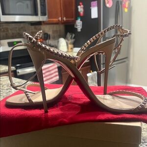 Christian Louboutin Beige Studded Heels